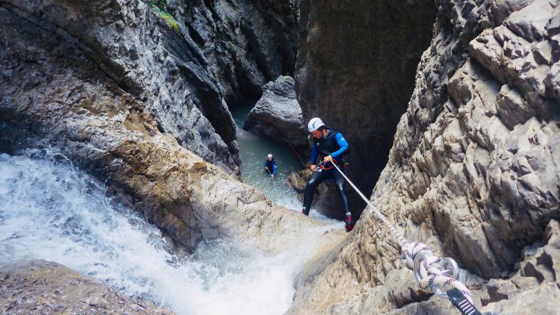 Canyoning Abseilstelle Hochalp im Lechtal