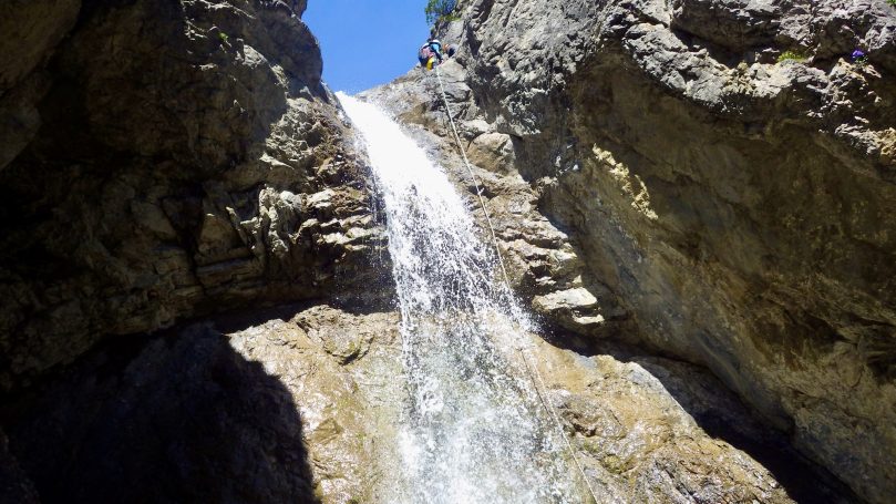 Canyoning Abseilstelle Hochalp im Lechtal