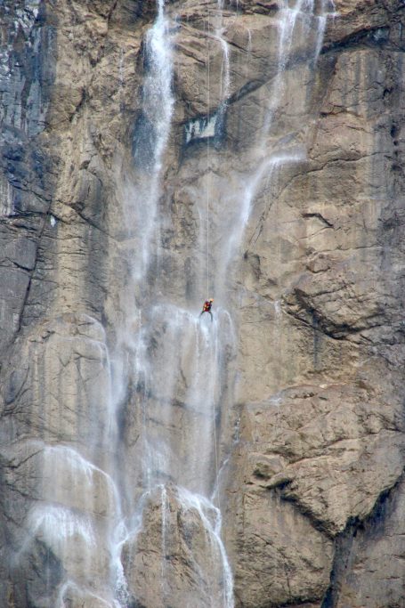 Abseilstelle beim Canyoning